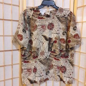 Rena Rowan For Saville Nautical Blouse Sz 12